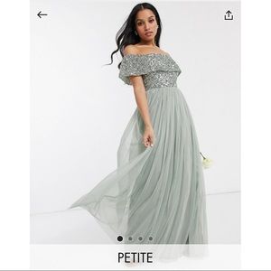 Maya Sage Green Sequined Bridesmaid Dress: Size 4P